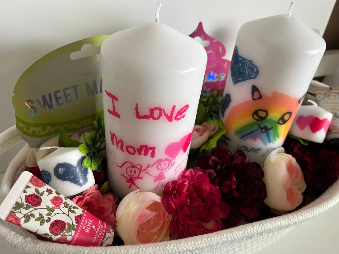 DIY Mother’s Day Gift Basket Idea: Personalized Candle and Flower Display
