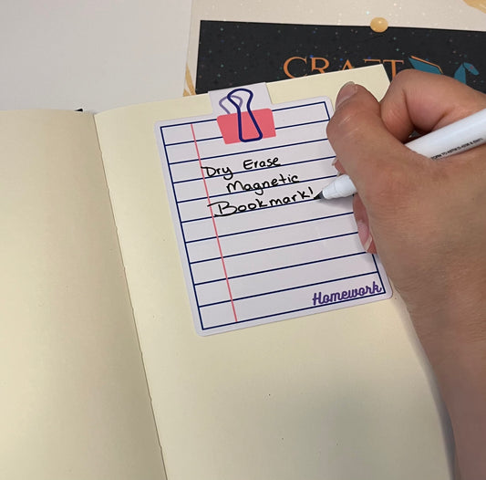 Dry Erase Magnetic Bookmark Pink Binder Clip Design
