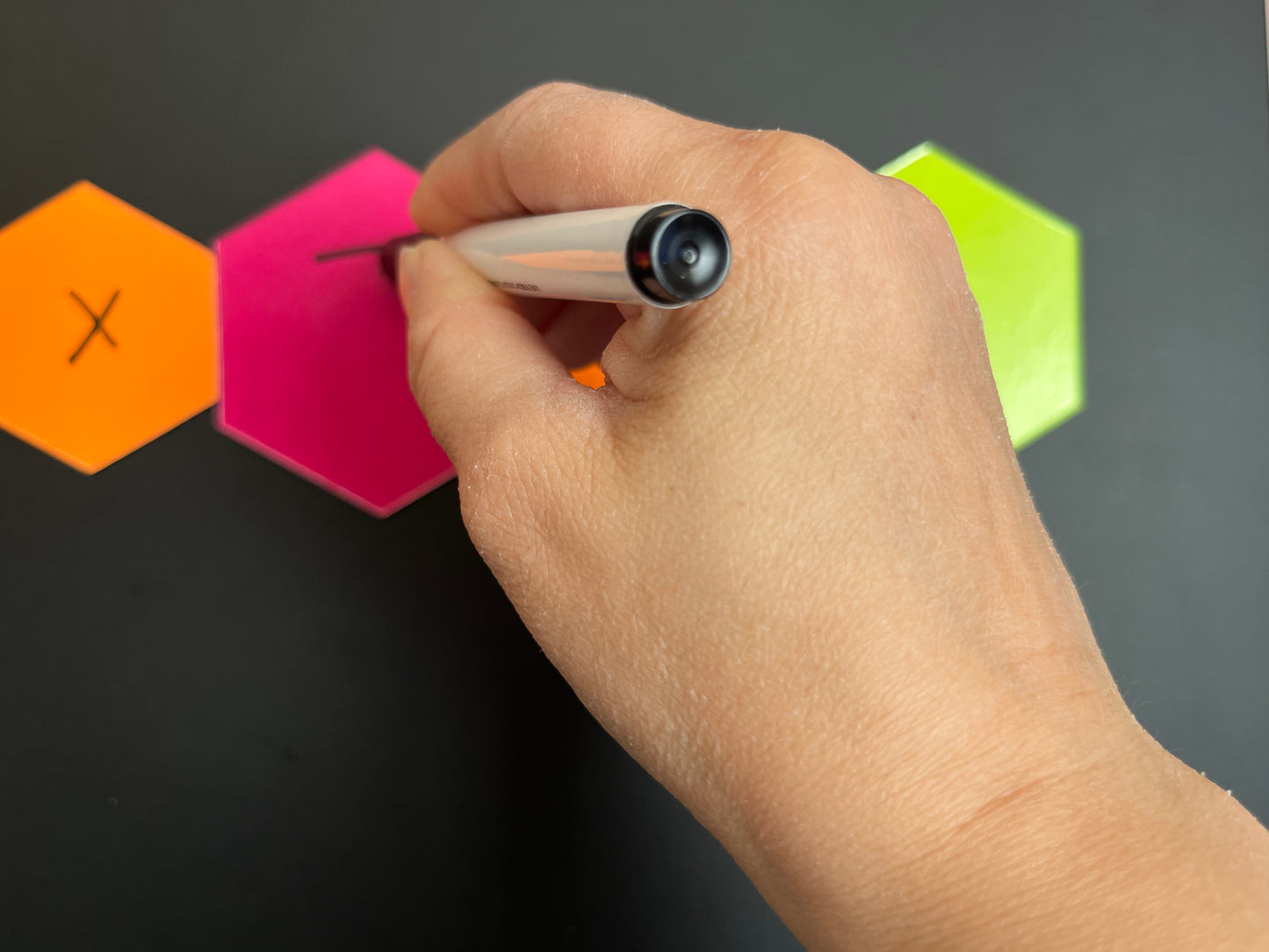 Dry Erase Hexagon Magnet Set – Colorful, Functional, and Fun! COMPLETE SET OF 16