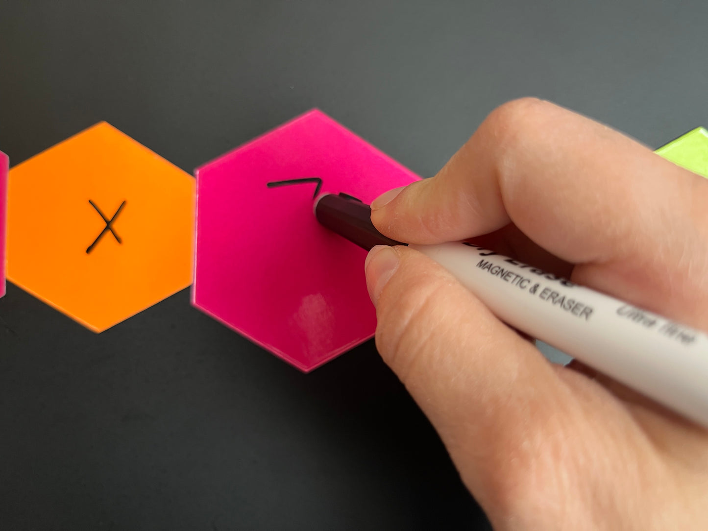 Dry Erase Hexagon Magnet Set – Colorful, Functional, and Fun! COMPLETE SET OF 16