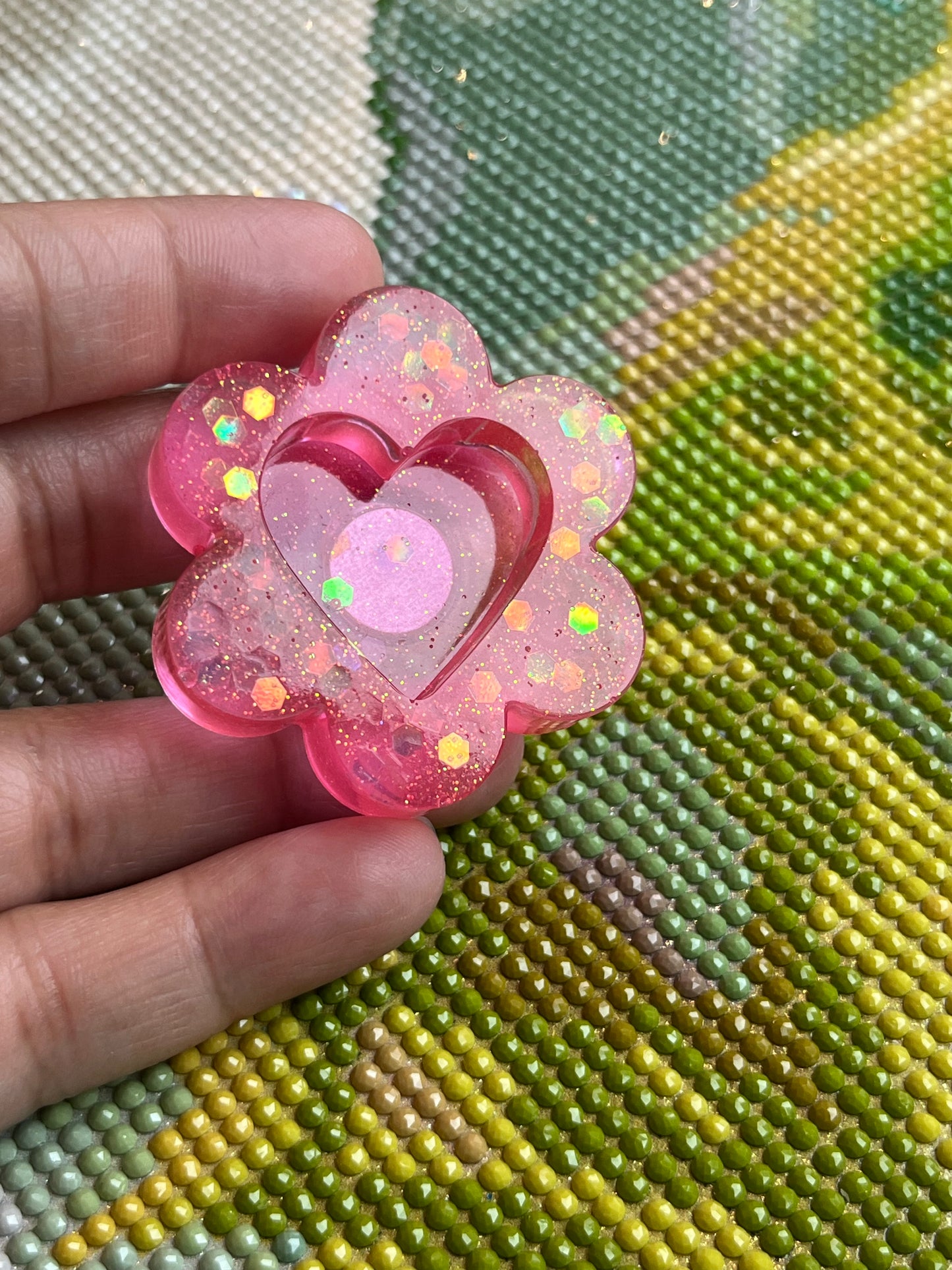 Heart Confetti Flower Trash Tray Cover Minder