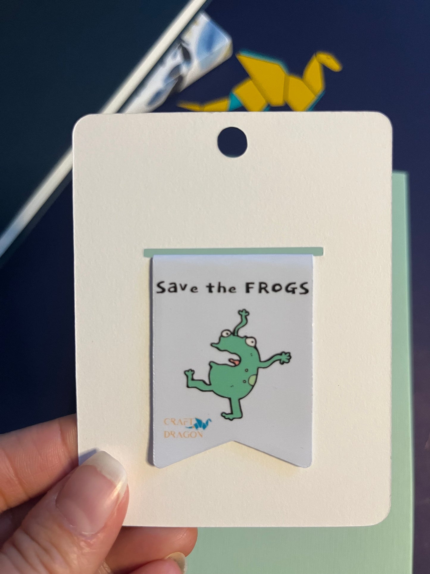 Save the Frogs - WHITE Background -Magnetic Bookmark