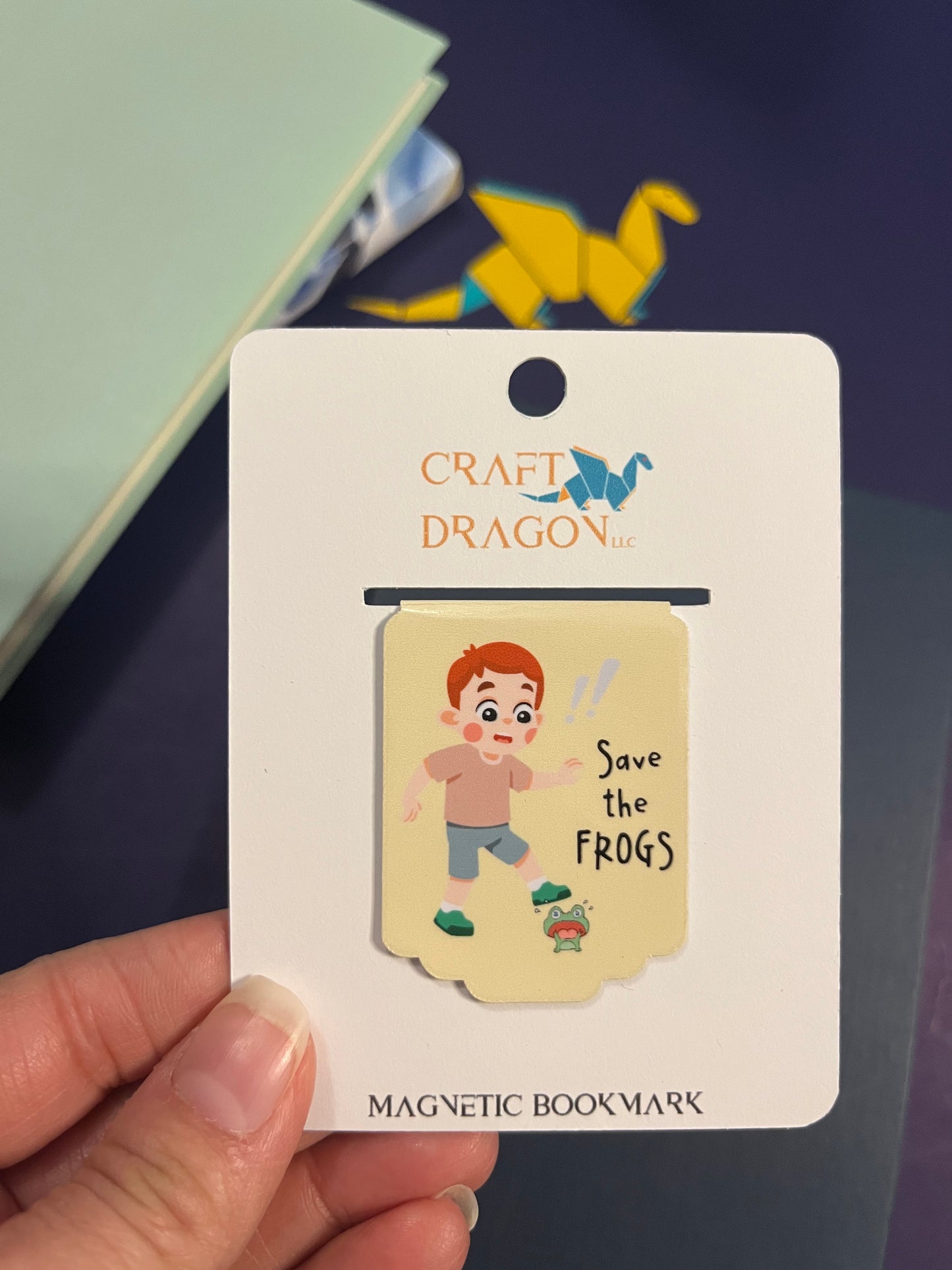Save the Frogs - PALE YELLOW Background -Magnetic Bookmark