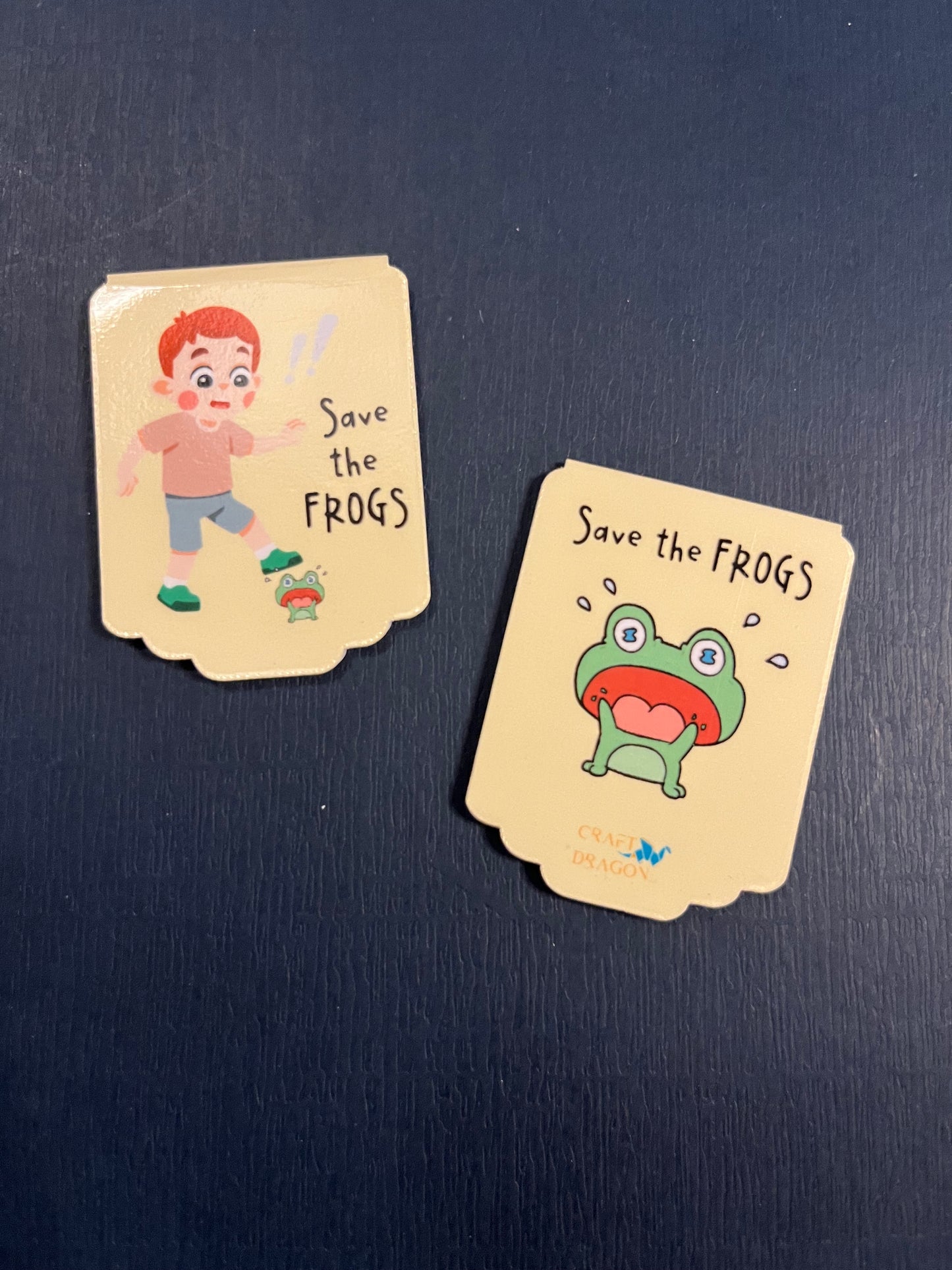 Save the Frogs - PALE YELLOW Background -Magnetic Bookmark