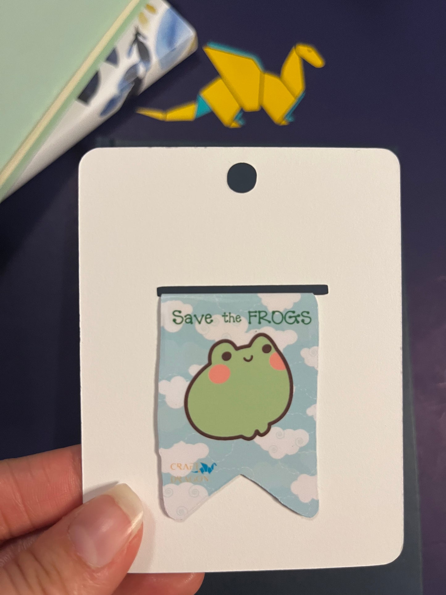 Save the Frogs - Clouds Background -Magnetic Bookmark