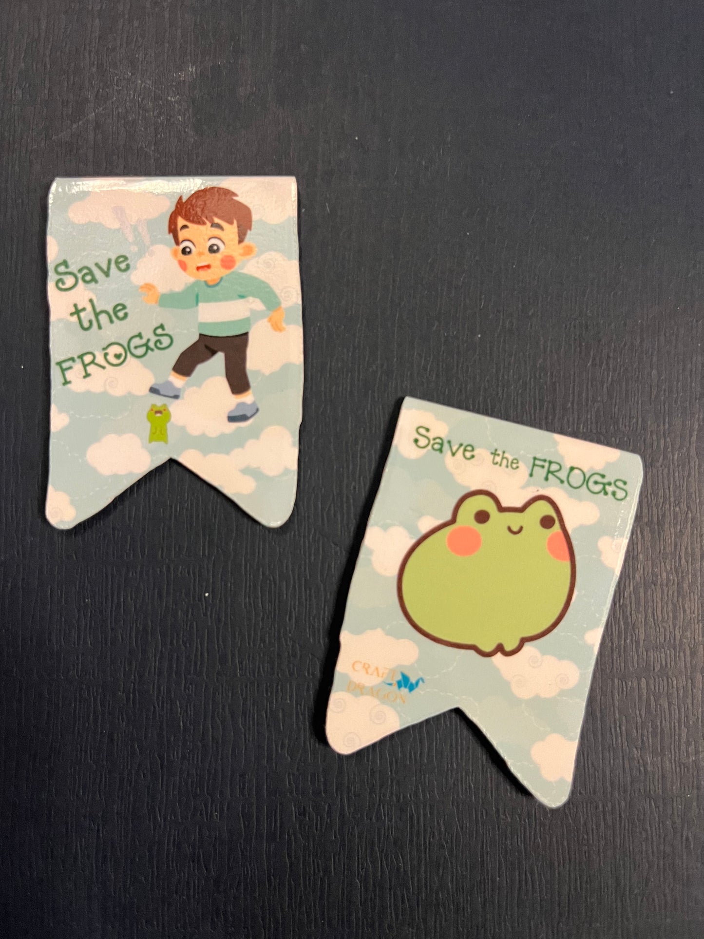 Save the Frogs - Clouds Background -Magnetic Bookmark