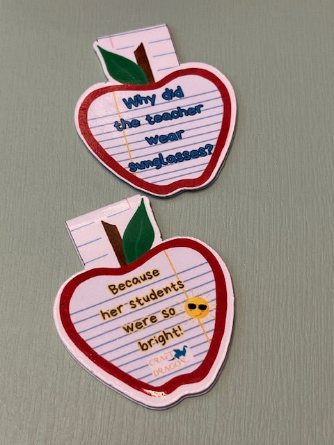 🍎 Teacher Sunglasses Joke Magnetic Bookmark – Cute & Funny Gift for Teachers