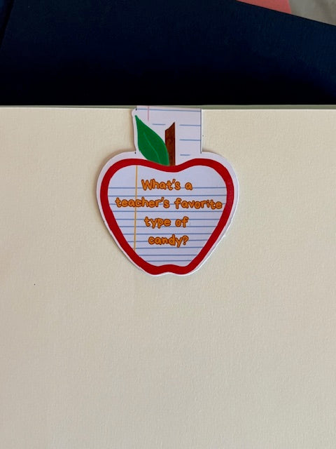 🍎 Teacher Candy Joke Magnetic Bookmark – Cute & Funny Gift for Teachers