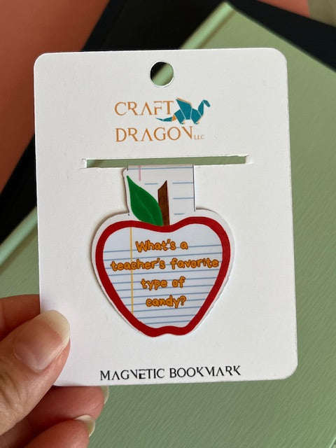 🍎 Teacher Candy Joke Magnetic Bookmark – Cute & Funny Gift for Teachers