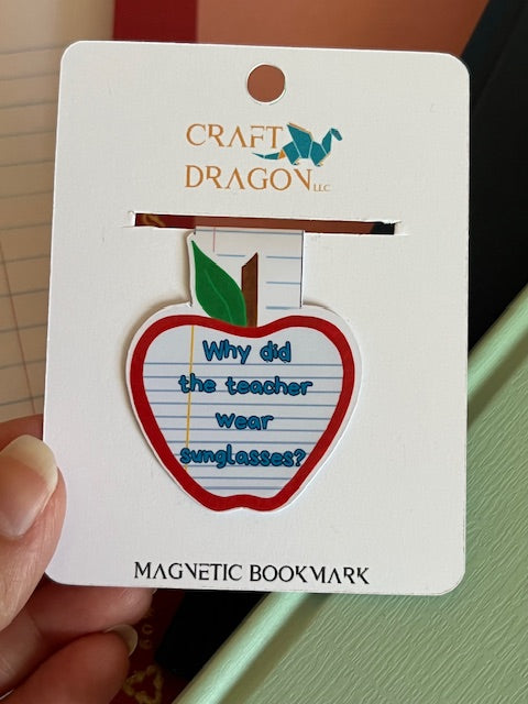 🍎 Teacher Sunglasses Joke Magnetic Bookmark – Cute & Funny Gift for Teachers