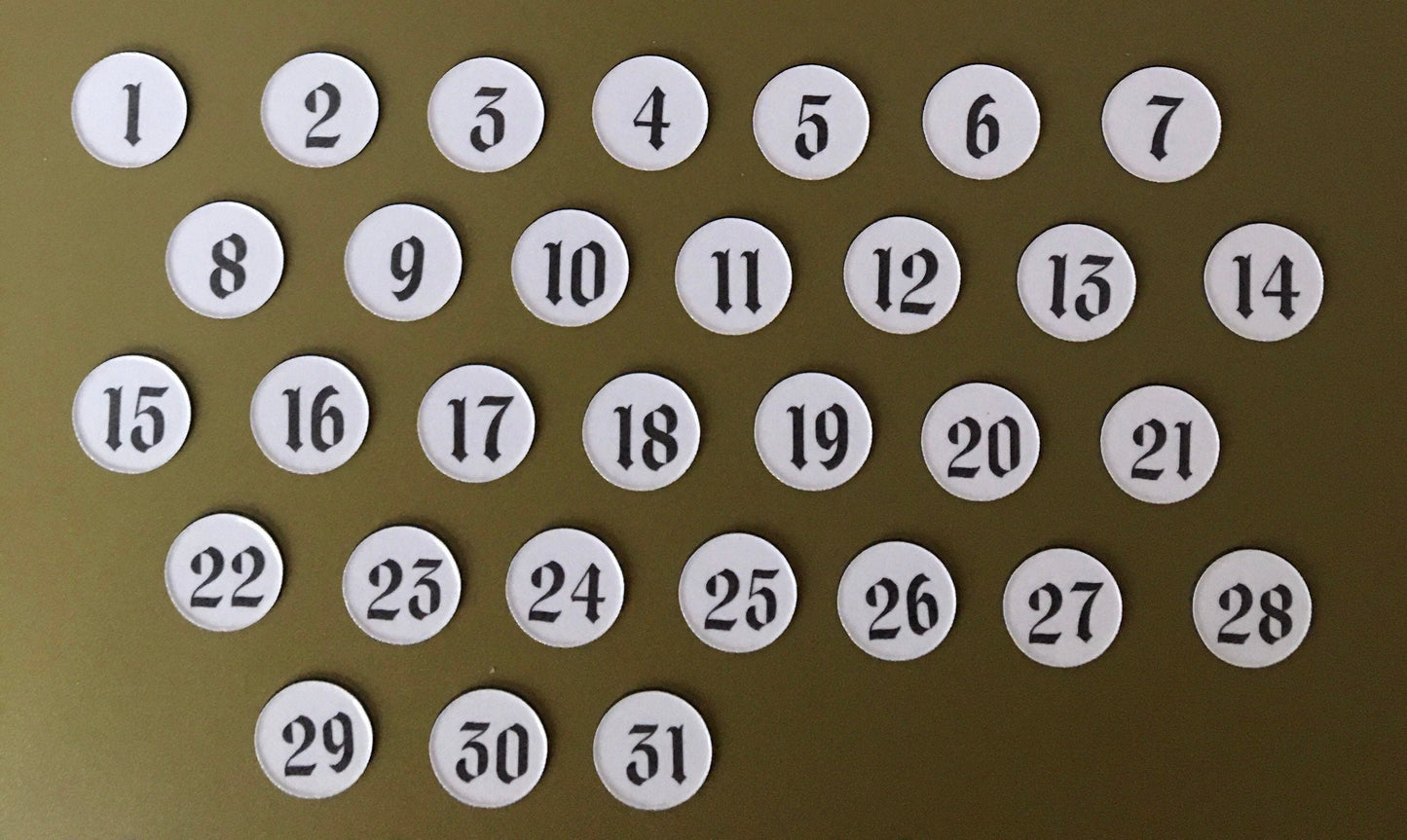 Number Magnets for Magnetic Calendar // Day Magnets // BEST SELLER // Perpetual Calendar Daily Magnets - Agincourt Com
