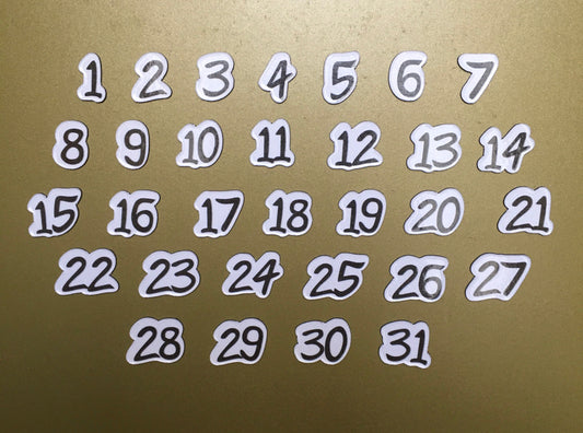 Number Magnets for Magnetic Calendar // Daily Magnets // Amazone Font Numbers