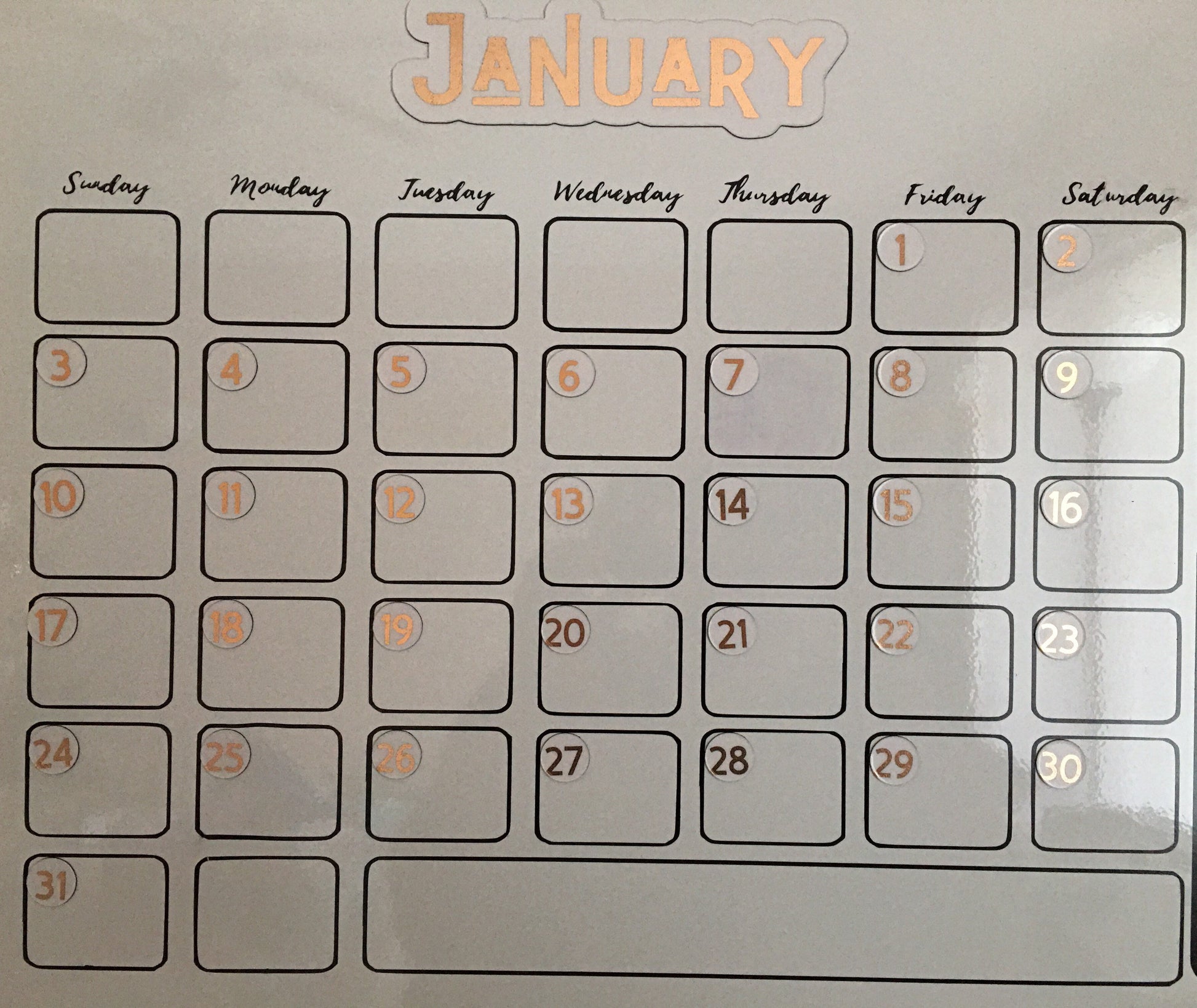 Rose Gold Foil Magnet Months // Perpetual Calendar Months // Luxury Magnet Months for Calendar