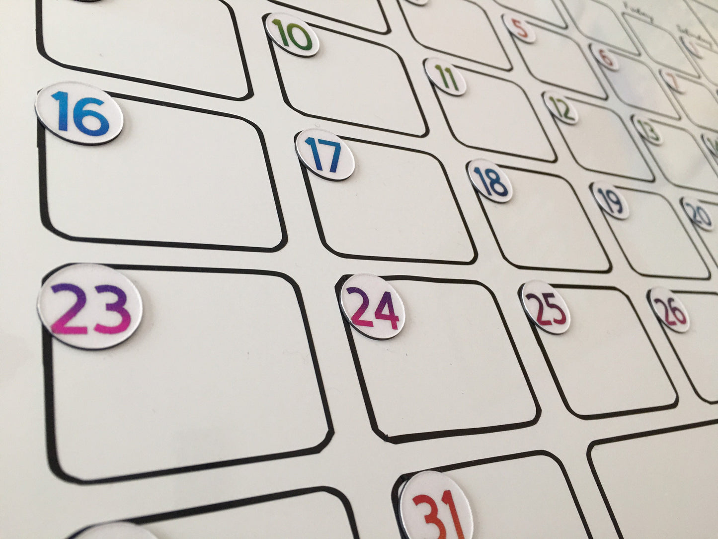Rainbow Foiled Magnet Days // Perpetual Calendar Foil Magnet Numbers // Fancy Colorful Numbers
