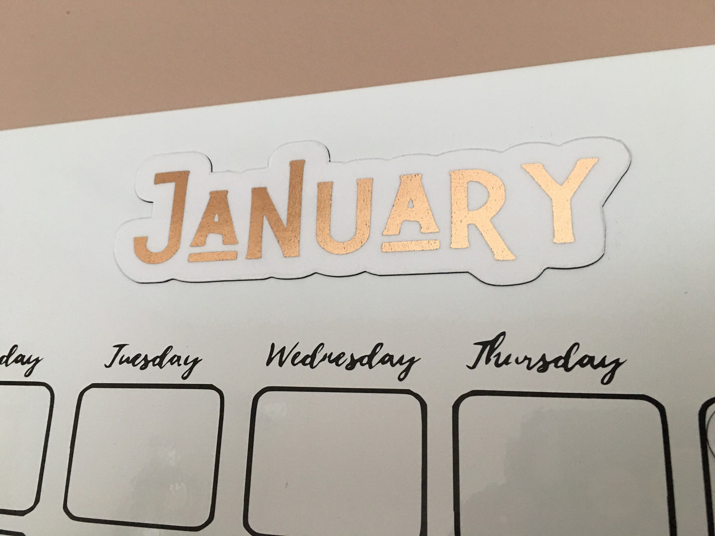 Rose Gold Foil Magnet Months // Perpetual Calendar Months // Luxury Magnet Months for Calendar
