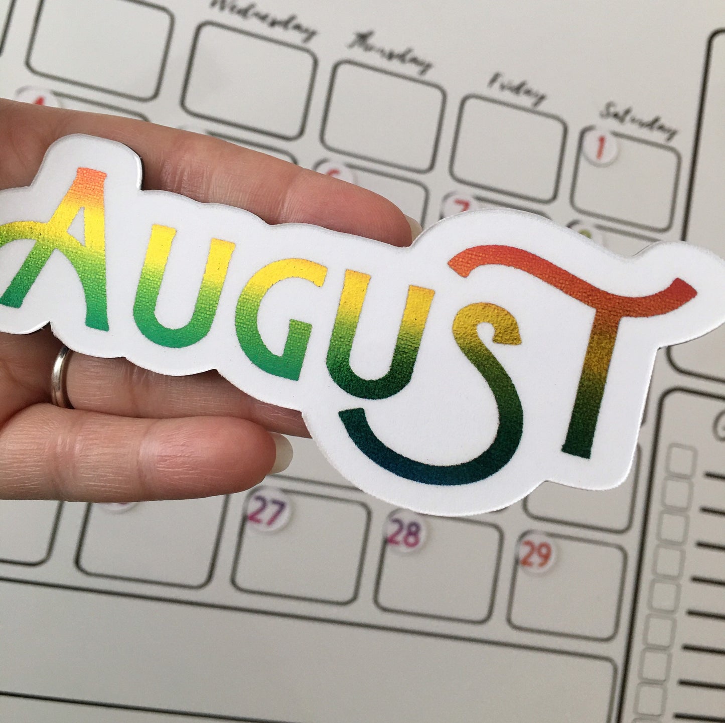 Rainbow Magnet Months // Perpetual Calendar Colorful Months Rainbow Foiled // Magnet Months for Calendar