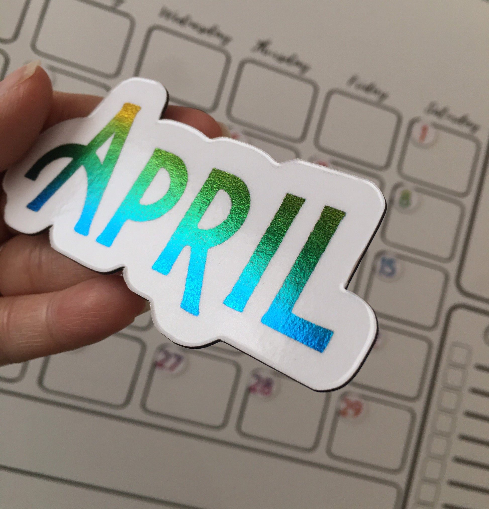Rainbow Magnet Months // Perpetual Calendar Colorful Months Rainbow Foiled // Magnet Months for Calendar