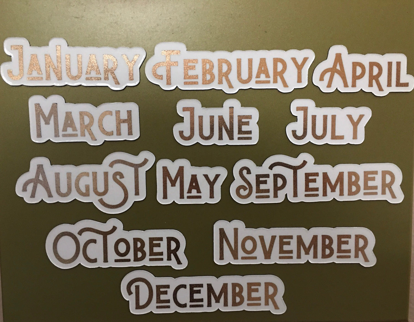 Rose Gold Foil Magnet Months // Perpetual Calendar Months // Luxury Magnet Months for Calendar
