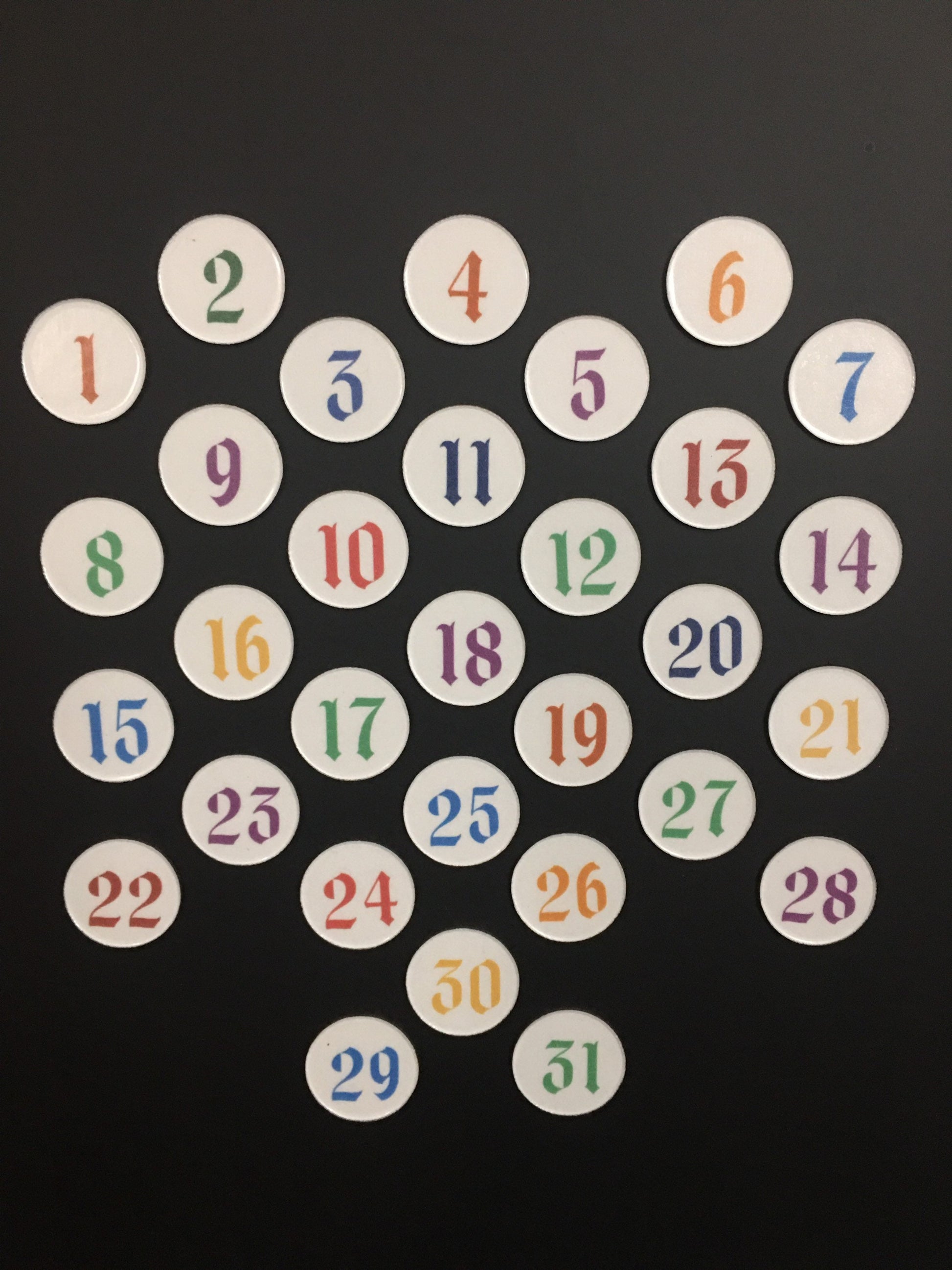 Number Magnets for Calendar // BEST SELLER // Perpetual Calendar- Agincourt Com - Multi Color