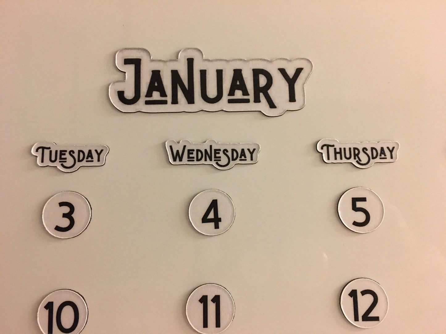 Foiled Days of the Week Magnets / Magnetic Calendar Days of the Week Full Spelling 3 sizes