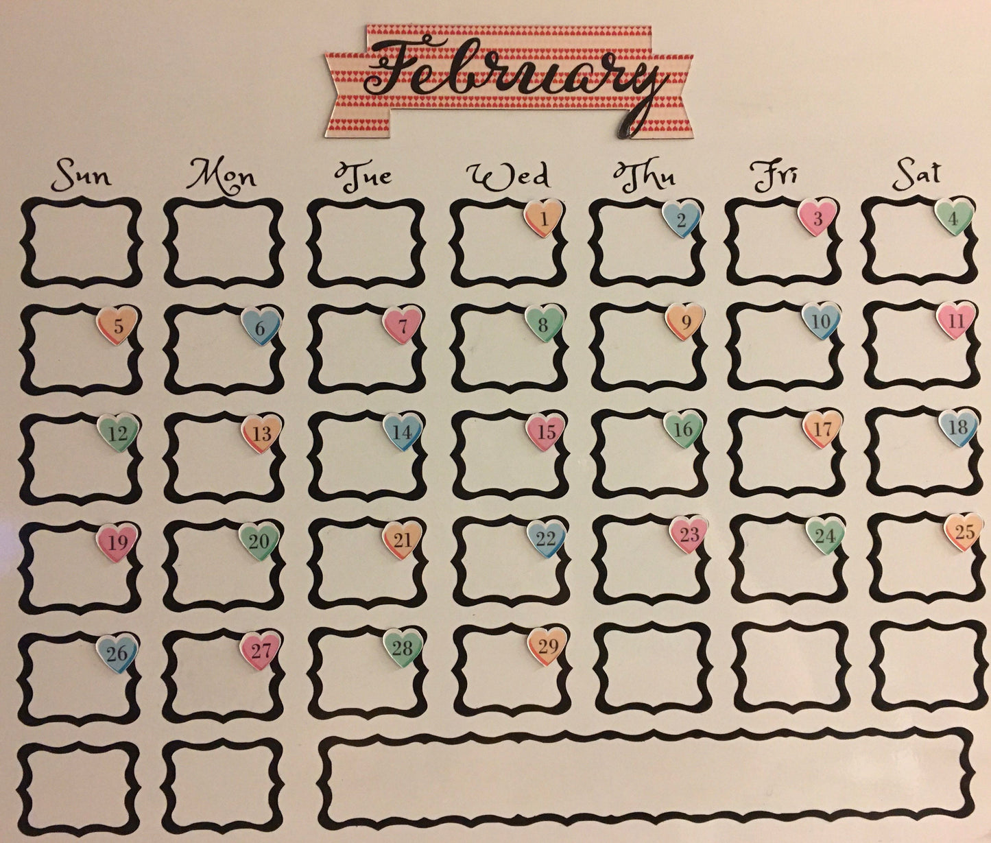 Candy Hearts Magnet Days // Valentine’s Day Heart Magnets // Love Fridge Magnets // Hearts Magnet Set Days 1-29