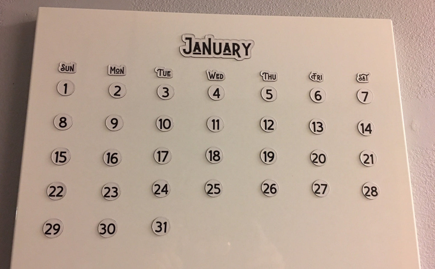 Foiled Days of the Week Magnets / Magnetic Calendar Days of the Week Full Spelling 3 sizes