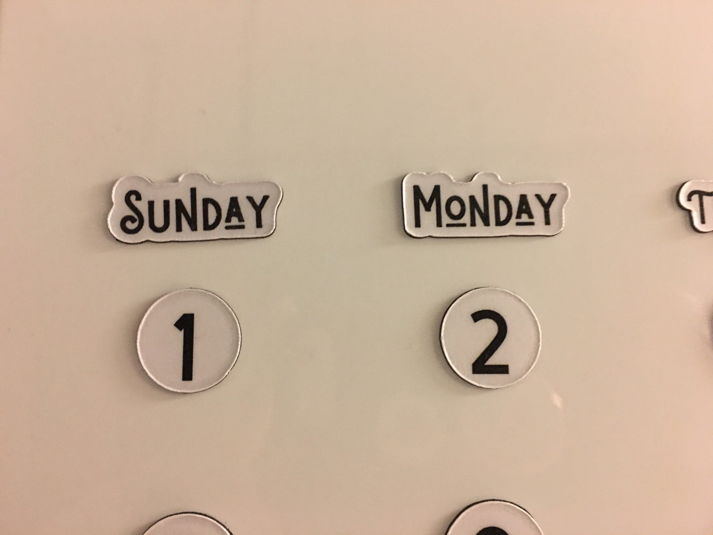 Foiled Days of the Week Magnets / Magnetic Calendar Days of the Week Full Spelling 3 sizes