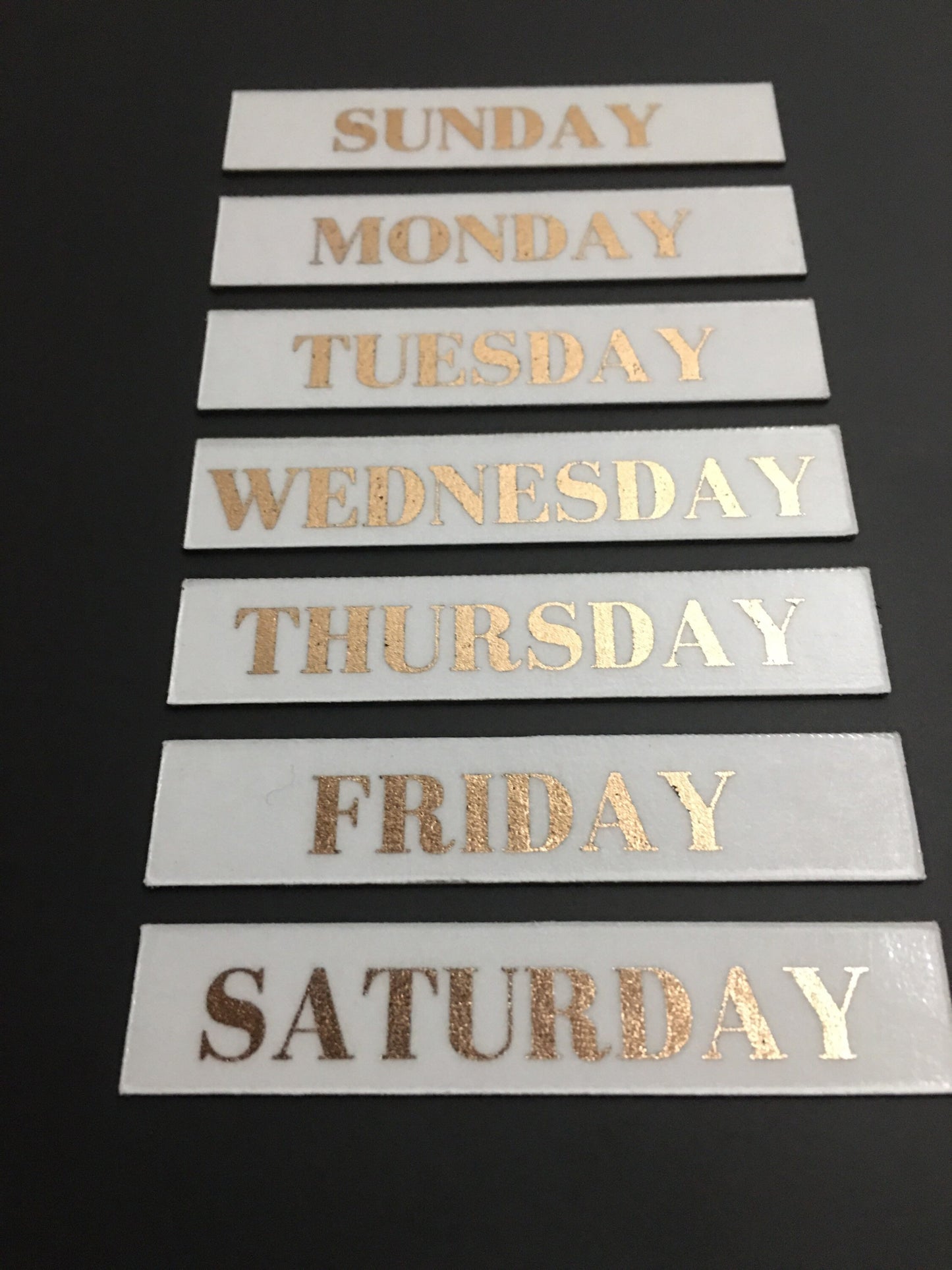 Rose Gold Weekly Magnets // Monday through Sunday Magnets // Weekly Planner Magnets in Rose Gold