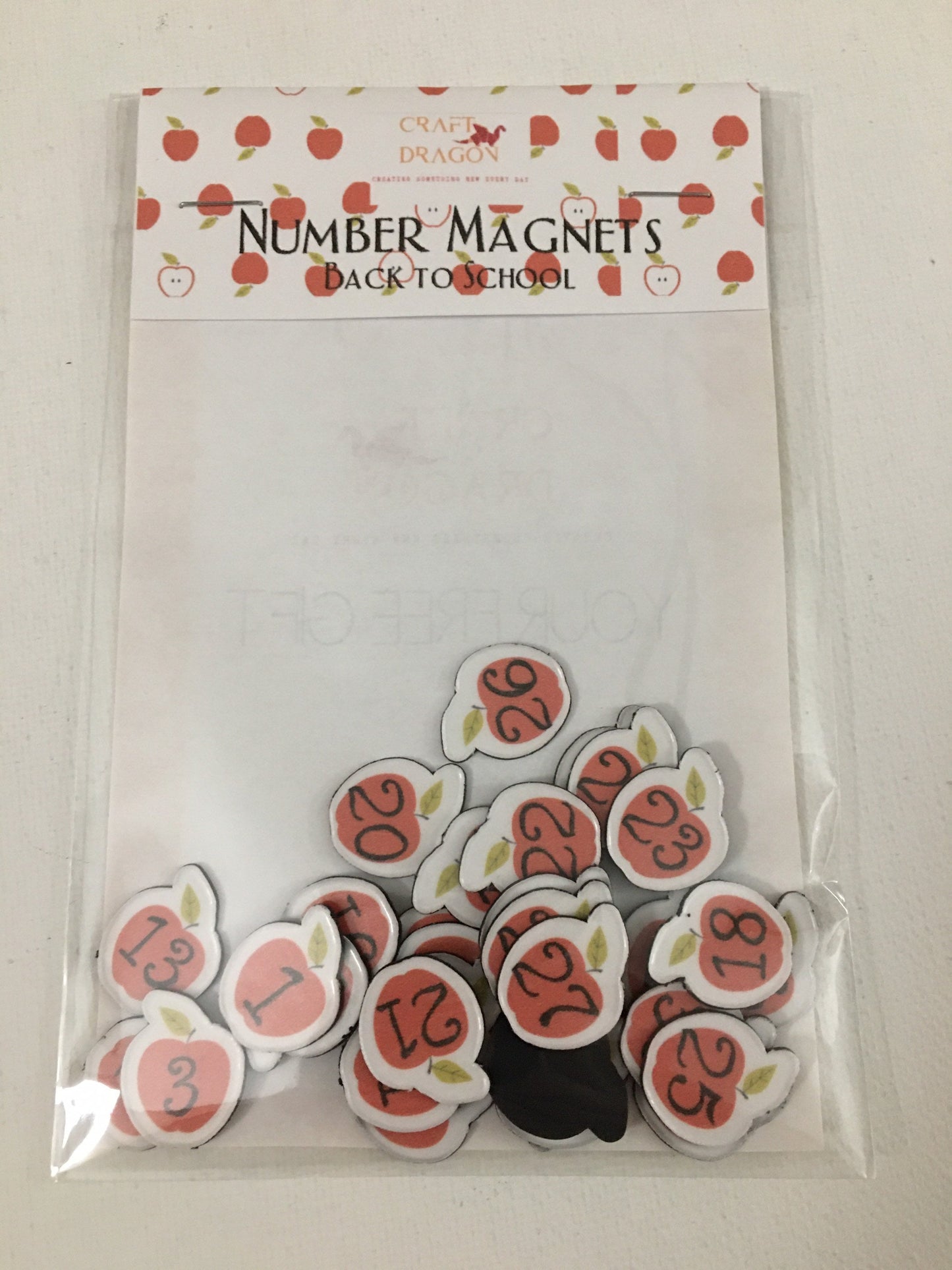 Apple Number Calendar Magnets / Back to School Magnets for Calendar
