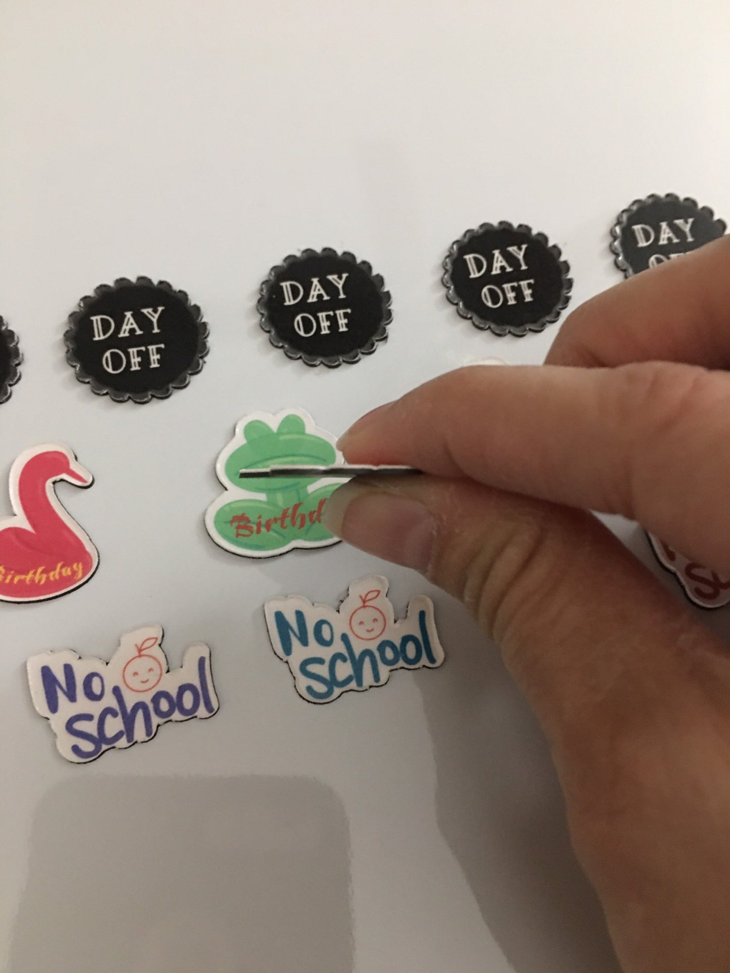 No School, Birthday and Day Off magnetic reminders / Calendar reminders