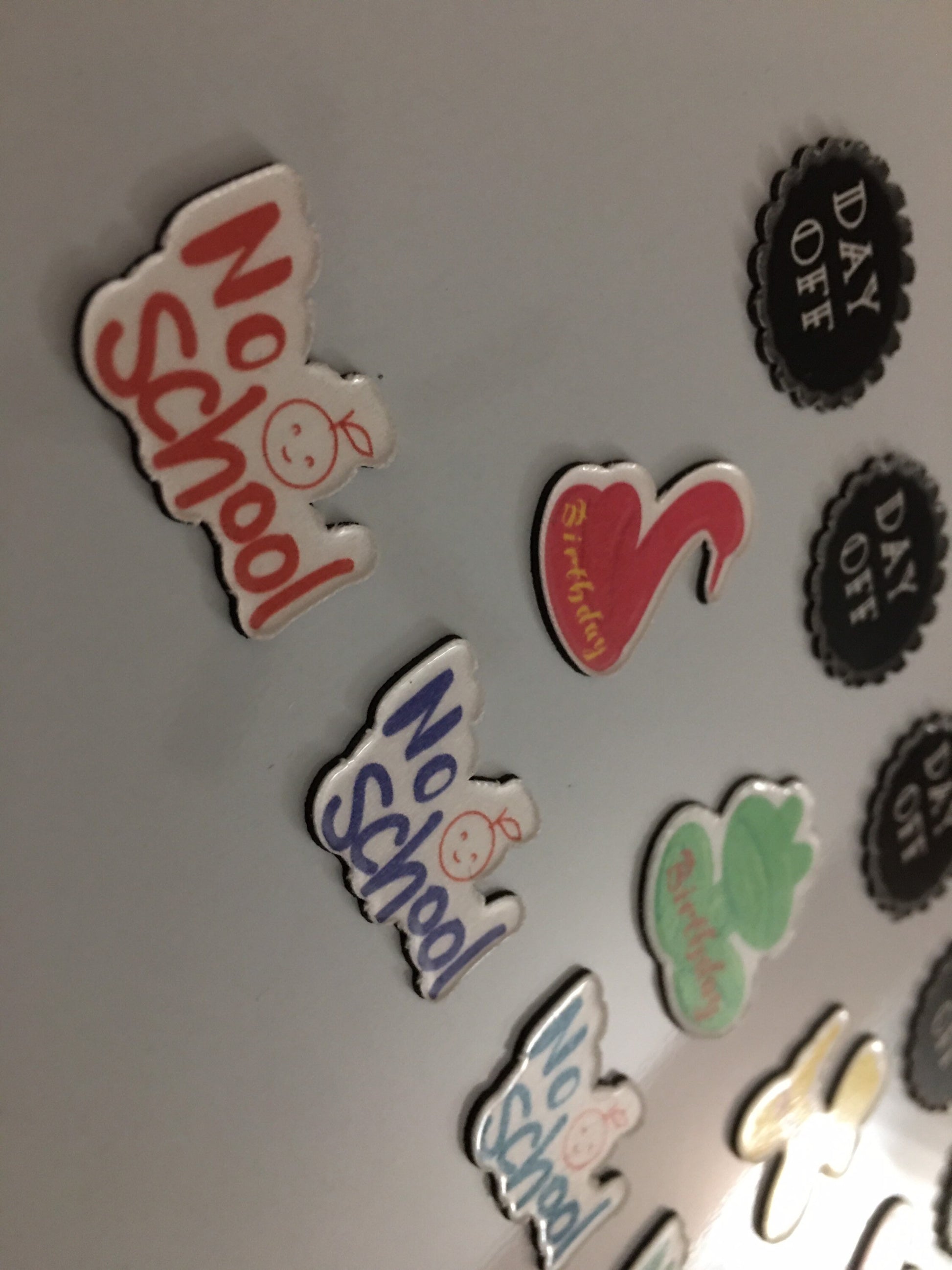 No School, Birthday and Day Off magnetic reminders / Calendar reminders