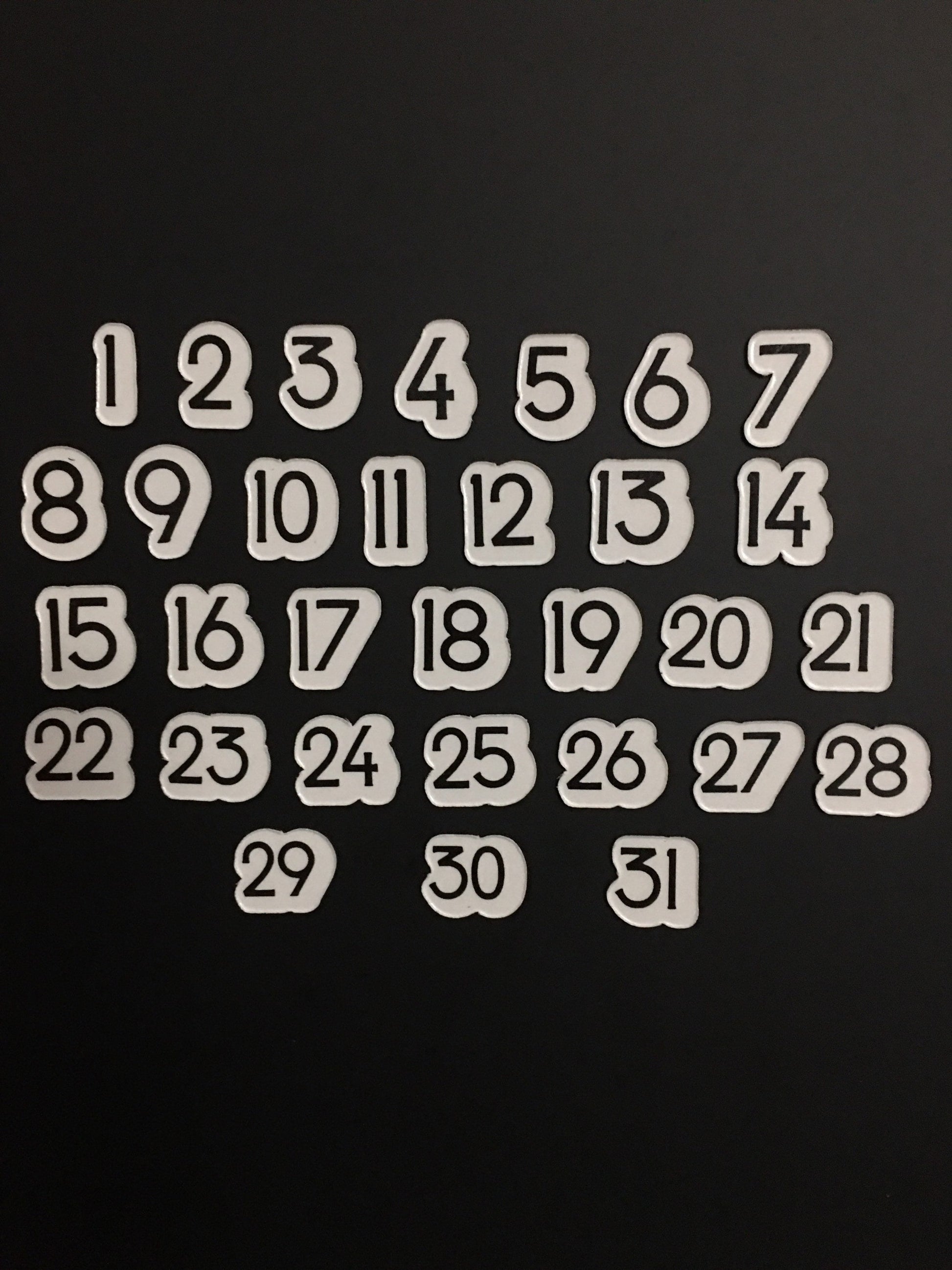 Magnet Numbers for Calendar or Board // Daily Magnets // Badhorse Font Numbers