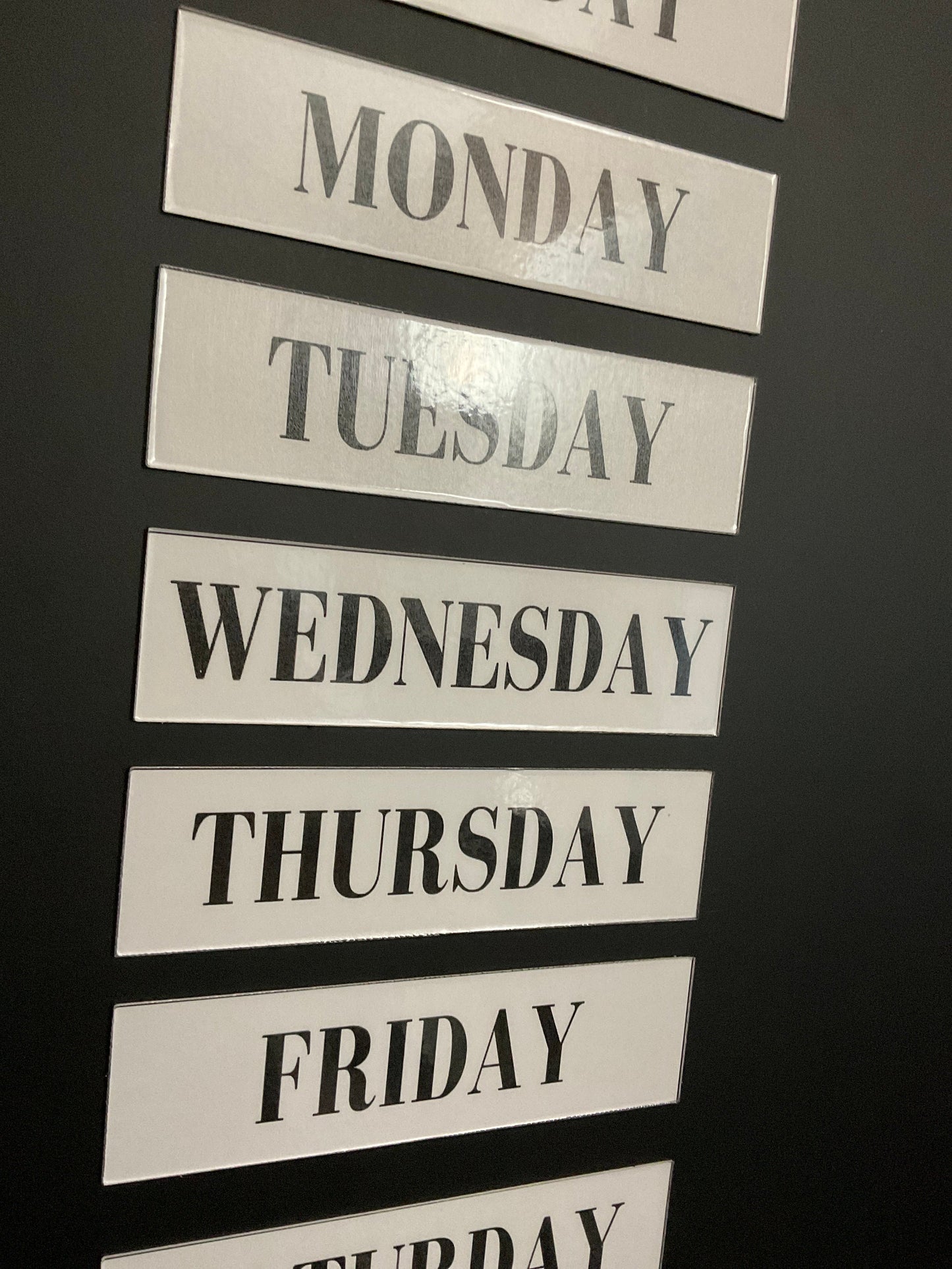 Magnetic Rectangle Days of the Week // Calendar Days Sunday through Saturday Magnets // Planner Magnets 1.5 inches high