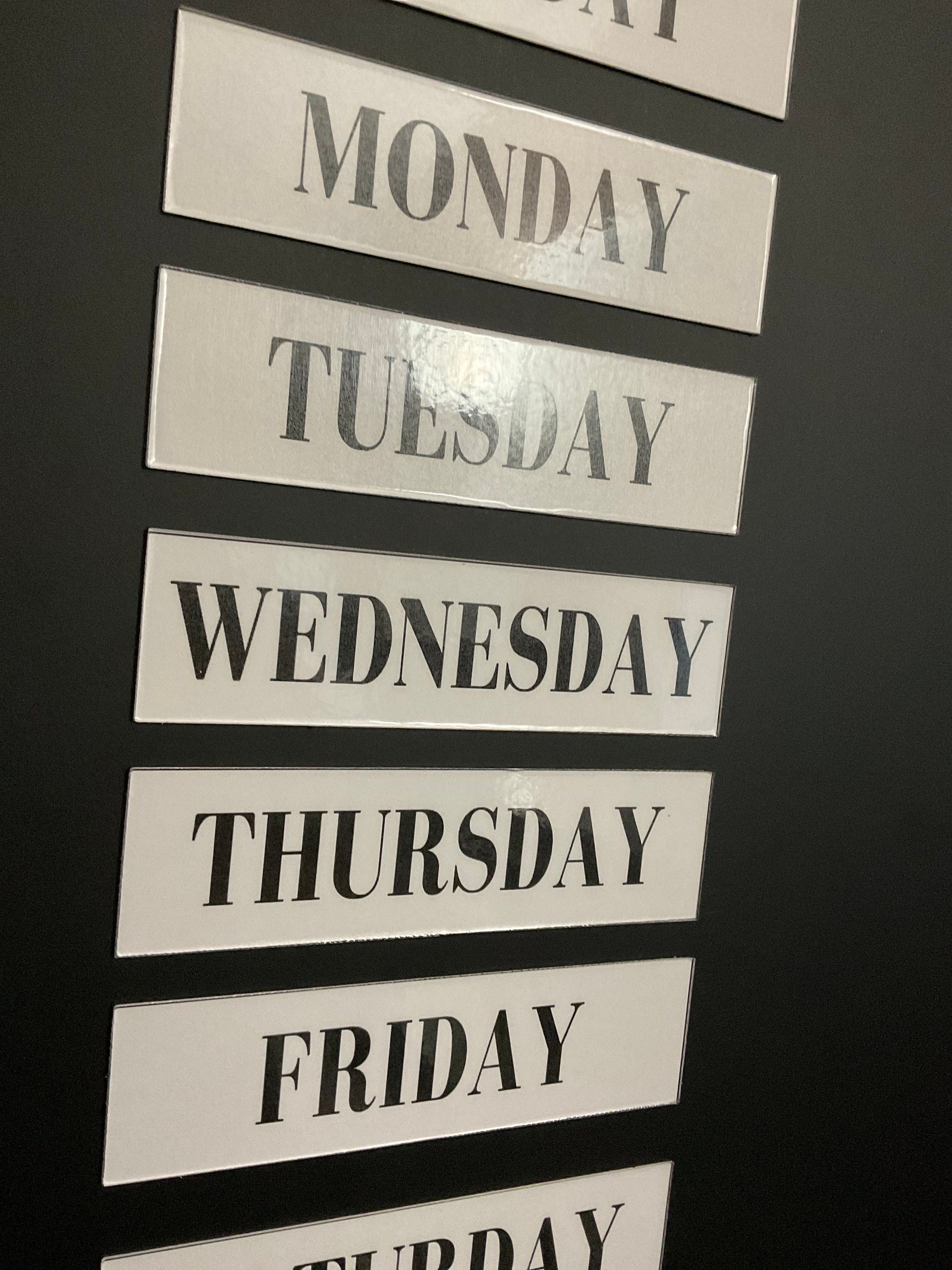 Magnetic Rectangle Days of the Week // Calendar Days Sunday through Saturday Magnets // Planner Magnets 1.5 inches high
