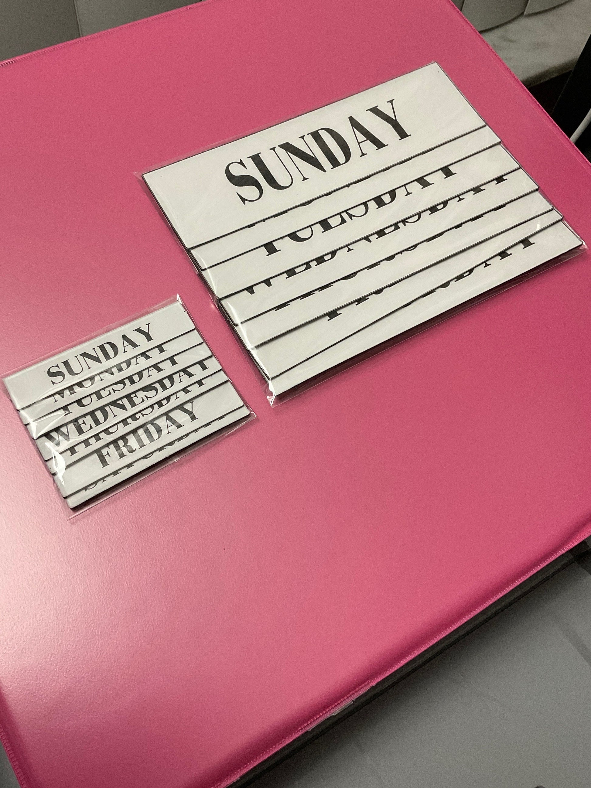 Magnetic Rectangle Days of the Week // Calendar Days Sunday through Saturday Magnets // Planner Magnets 1.5 inches high