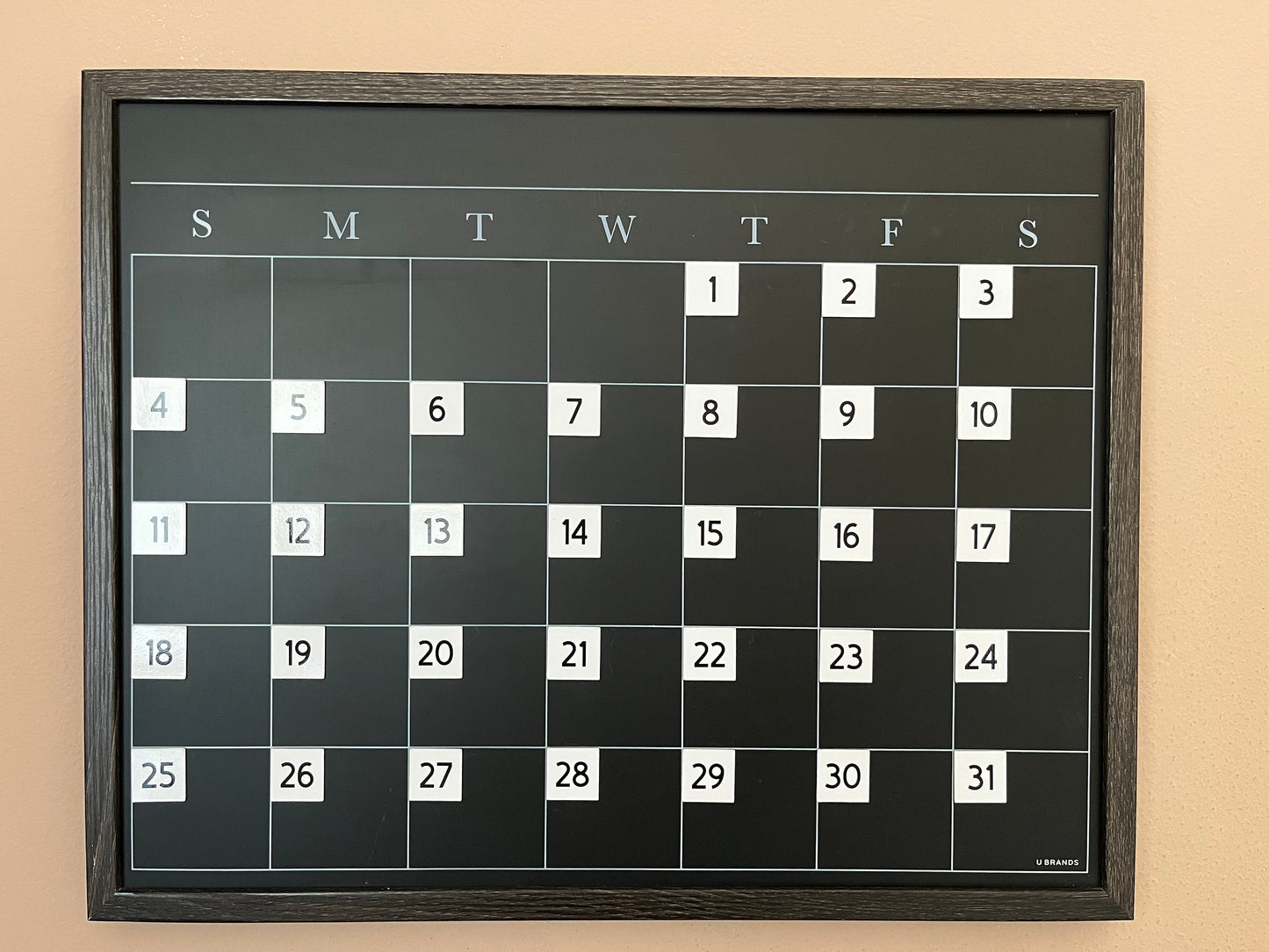 Number Magnets for Magnetic Calendar // Best Seller Magnet Numbers - Boxed Numbers Quarter sized - DM Sans Font