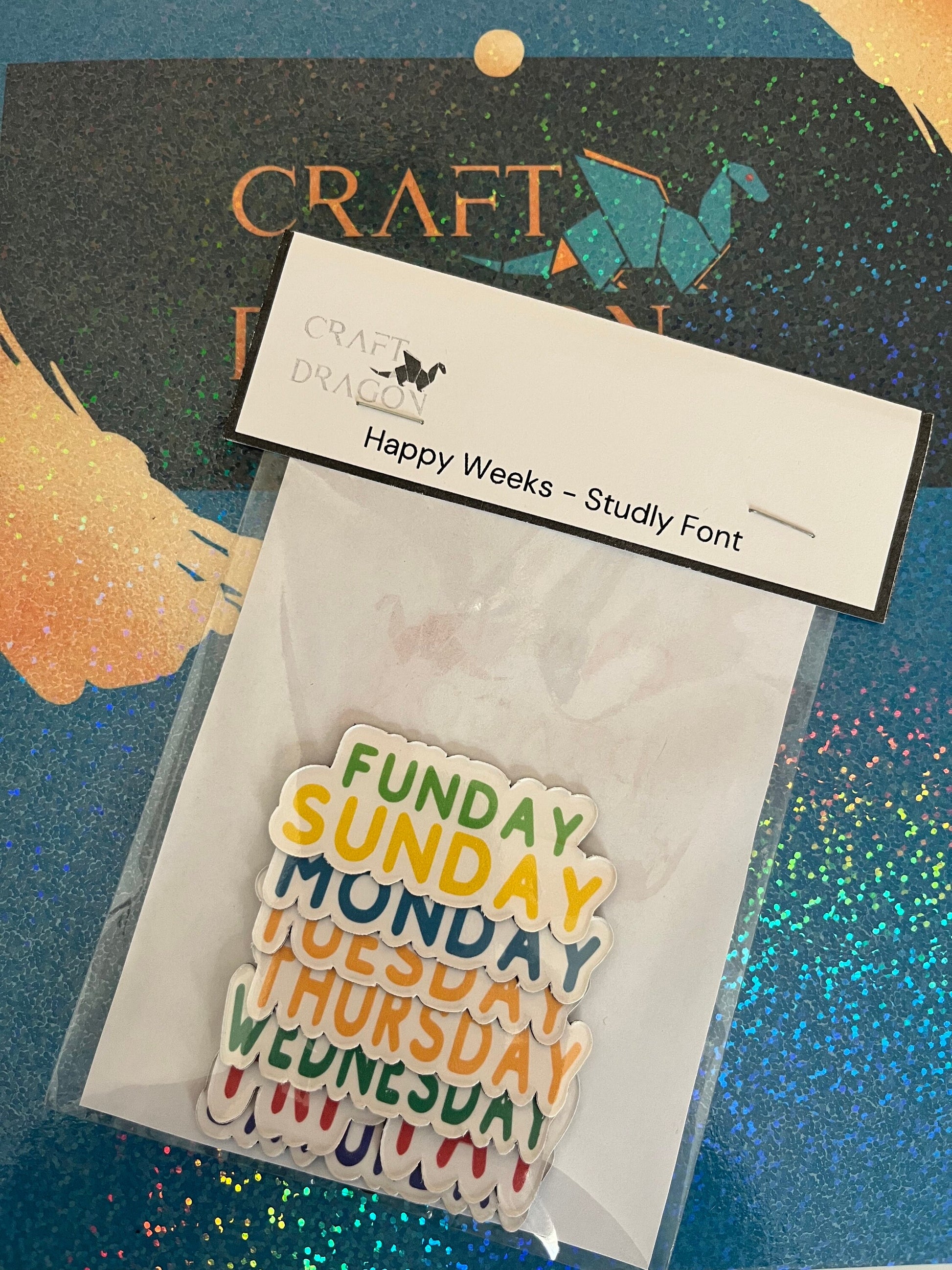 Fun and Colorful Sayings for Days of the Week Magnets / Magnetic Calendar Days of the Week Full Spelling 2 sizes