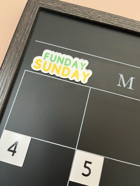 Fun and Colorful Sayings for Days of the Week Magnets / Magnetic Calendar Days of the Week Full Spelling 2 sizes