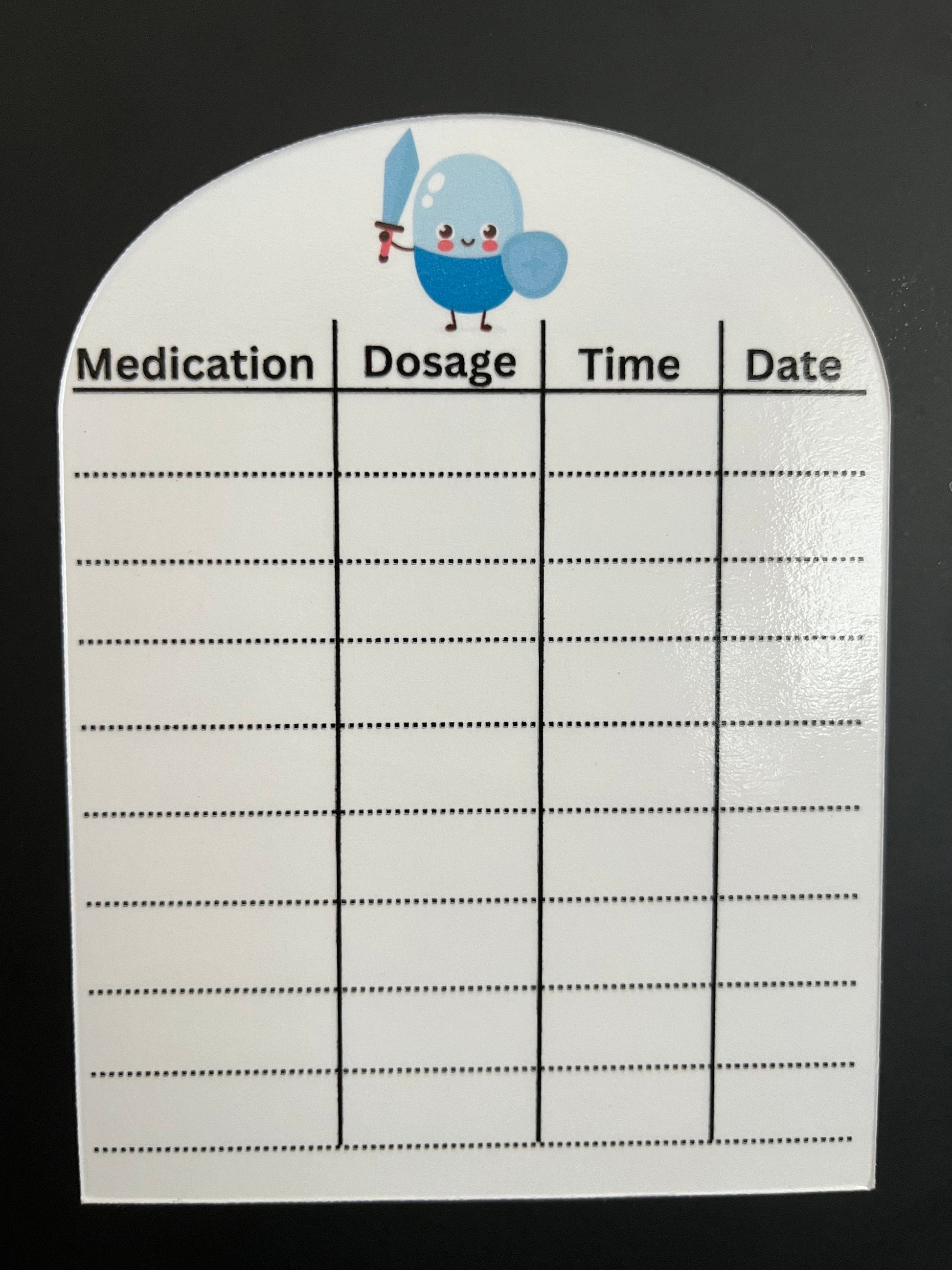 Magnetic Dry Erase Medication Tracker set of 2 // Colorful Medication Tracker Fridge Magnet