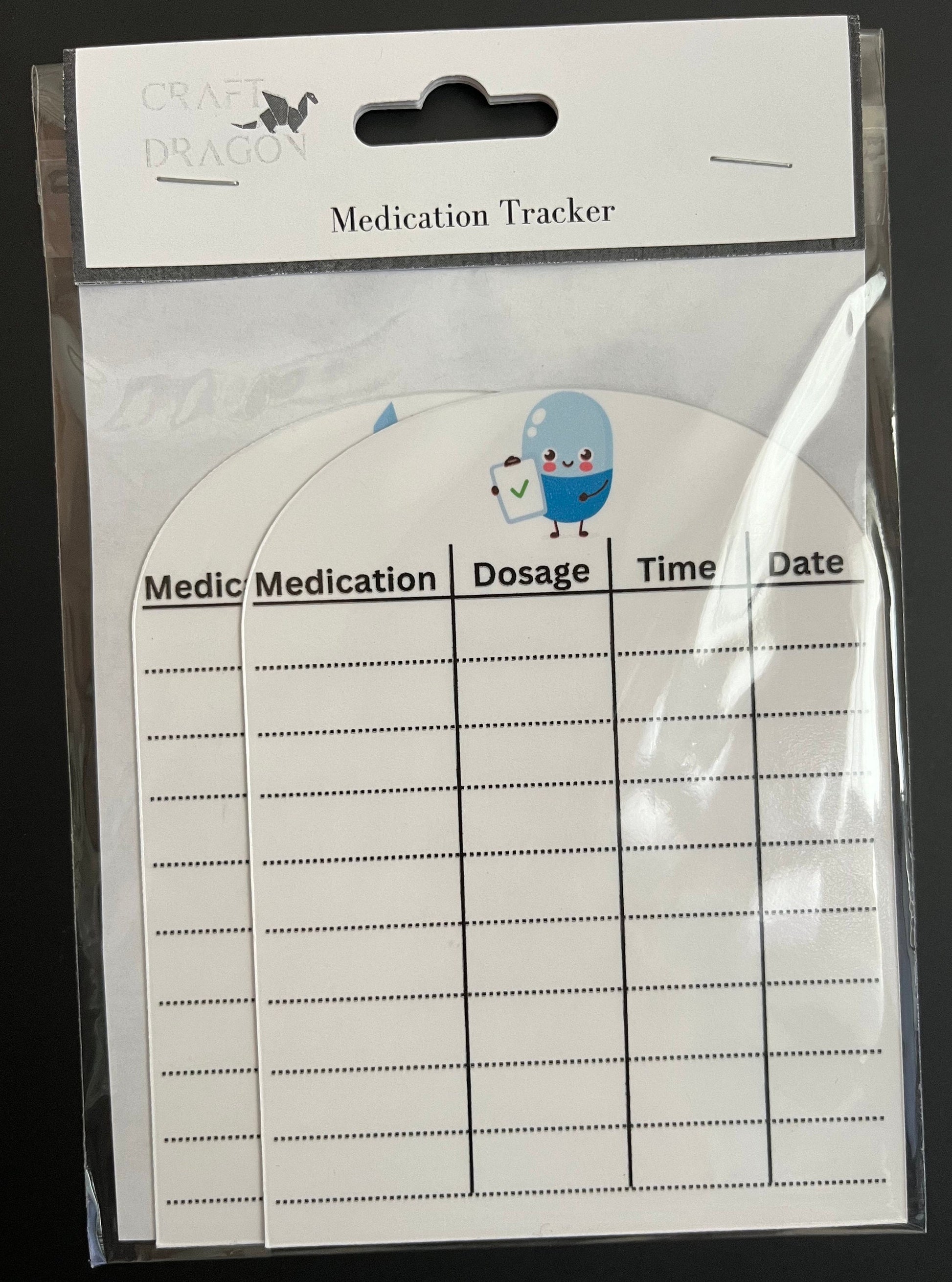 Magnetic Dry Erase Medication Tracker set of 2 // Colorful Medication Tracker Fridge Magnet