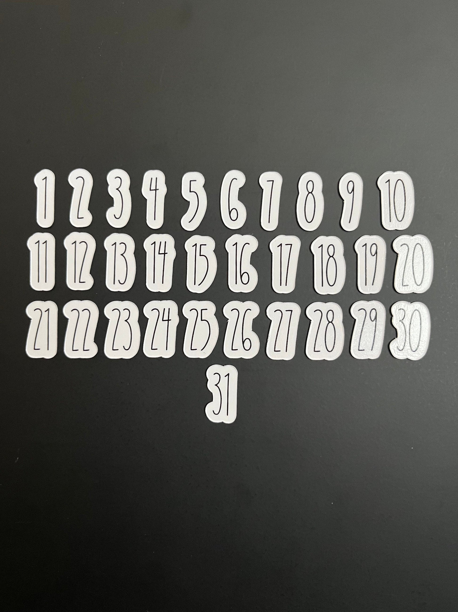 Rae Dunn Magnet Numbers for Calendar or Board // Daily Magnets // Rae Dunn Font Numbers