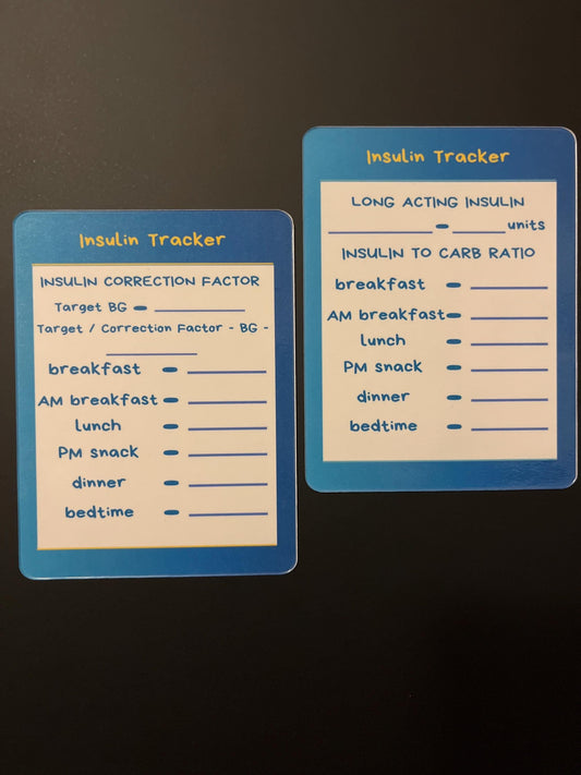 Magnetic Dry Erase Insulin Tracker set of 2 // Colorful Insulin Tracker Fridge Magnet - Dark Blue and Yellow