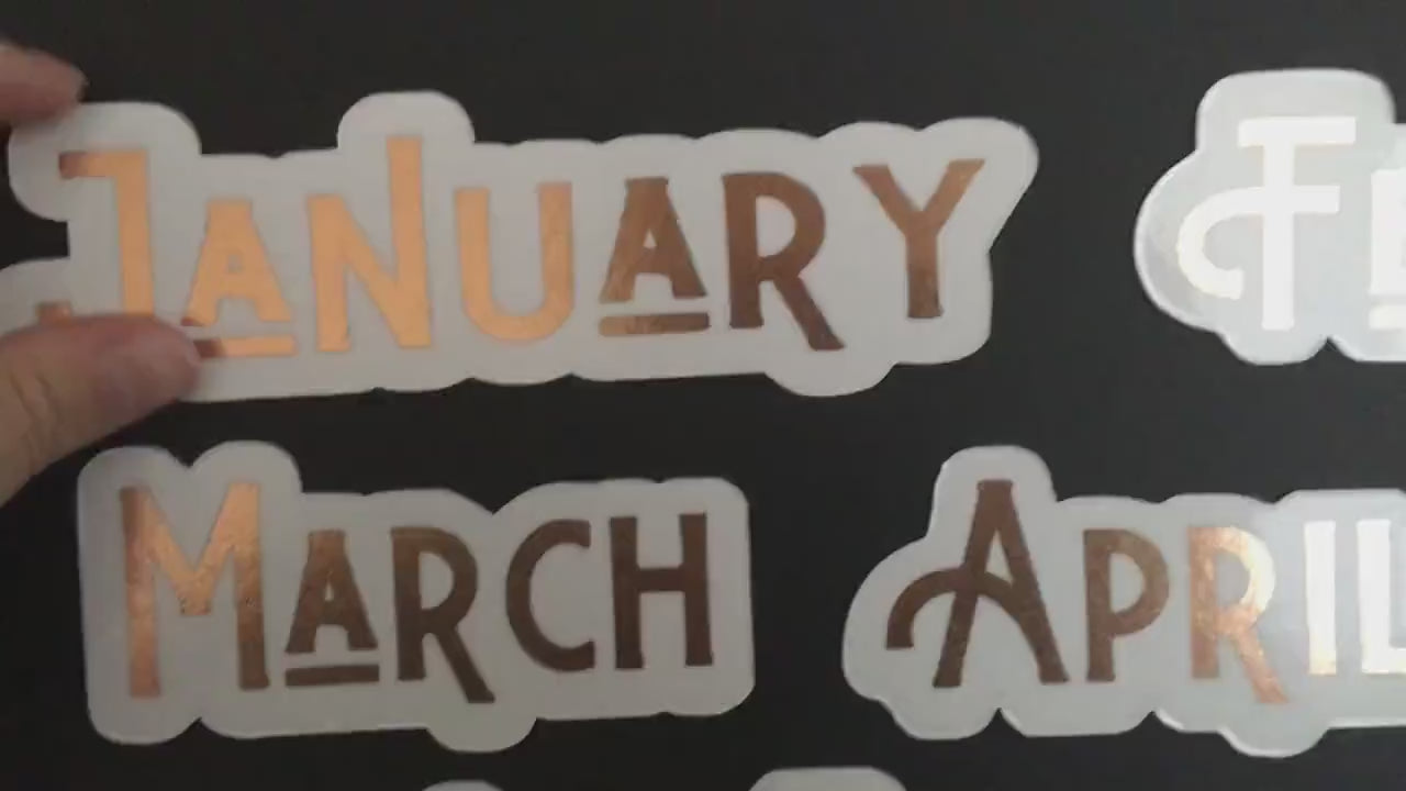 Rose Gold Foil Magnet Months // Perpetual Calendar Months // Luxury Magnet Months for Calendar